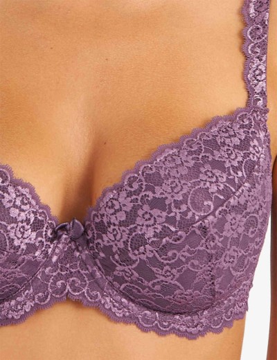 Бюстгальтер балконет пуш-ап Simona M 870 гортензия, Цвет: гортензия, Размеры: 90B, изображение 4
