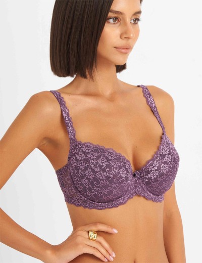 Бюстгальтер балконет пуш-ап Simona M 870 гортензия, Цвет: гортензия, Размеры: 90B, изображение 6