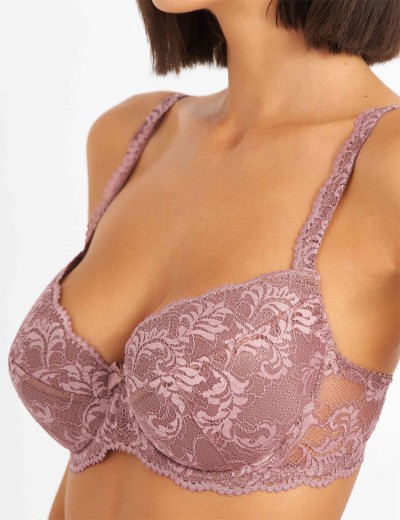 Бюстгальтер балконет пуш-ап Simona M 870 кофейно-розовый, Цвет: кофейно-розовый, Размеры: 75C, изображение 4