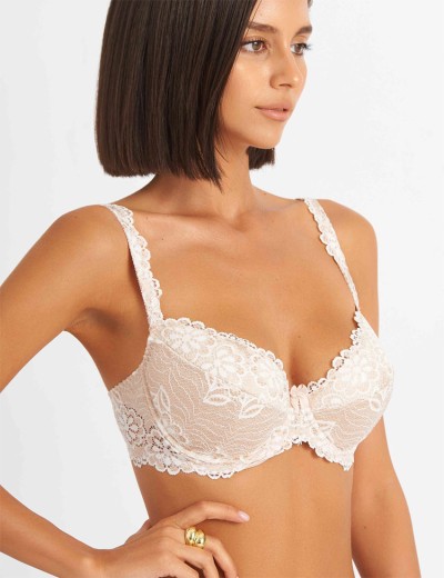 Бюстгальтер балконет пуш-ап биколор Simona M 870 серебристый пион-золото, Цвет: серебристый пион-золото, Размеры: 85C, изображение 3