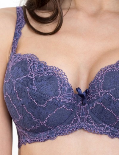 Бюстгальтер балконет пуш-ап биколор Simona M 870 батик-клетка, Цвет: батик-клетка, Размеры: 70D, изображение 3