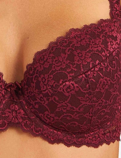 Бюстгальтер балконет пуш-ап Simona M 870 бордо, Цвет: бордо, Размеры: 95C, изображение 4