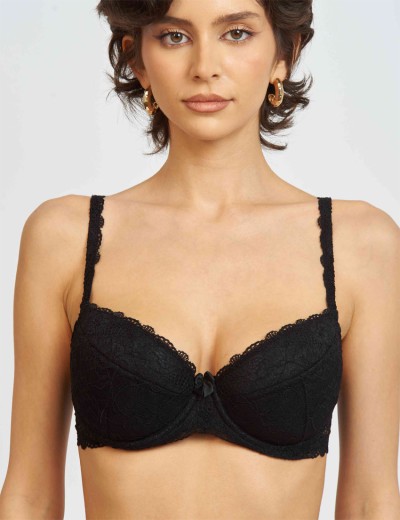Бюстгальтер балконет пуш-ап классика Simona M 870 черный, Цвет: черный, Размеры: 95B, изображение 8