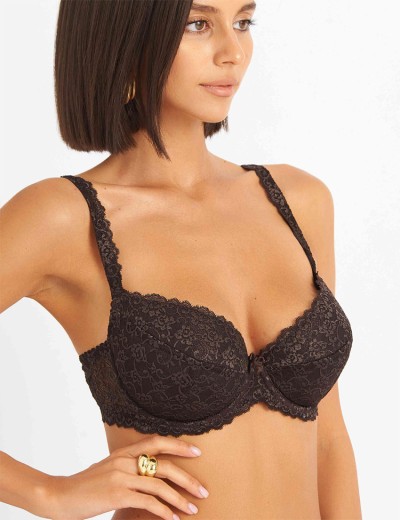 Бюстгальтер балконет пуш-ап Simona M 870 шоколад, Цвет: шоколад, Размеры: 75D, изображение 3