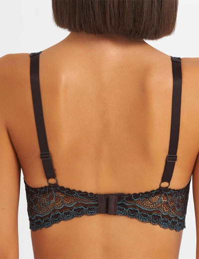 Бюстгальтер балконет пуш-ап биколор Simona M 870 шоколад-бирюза, Цвет: шоколад-бирюза, Размеры: 75D, изображение 2