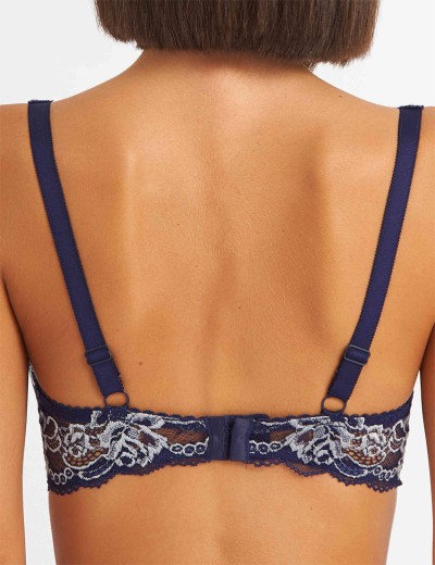 Бюстгальтер балконет пуш-ап биколор Simona M 870 синий-серебро, Цвет: синий-серебро, Размеры: 80C, изображение 2
