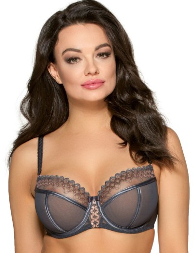 Полумягкий бюстгальтер из сетки с вышивкой Ava 2016 PU graphite, Цвет: графит, Размеры: 105E, изображение 3