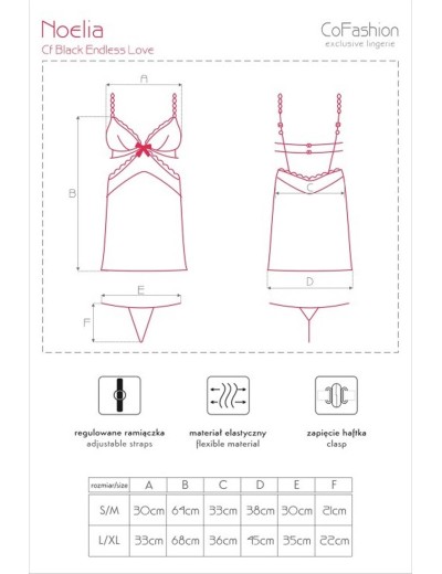 Соблазнительная сорочка MARC MASSIMO CF 90330 NOELIA KOSZULA, Цвет: черный, Размеры: S/M, изображение 4