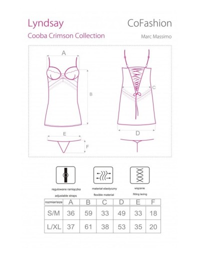 Полупрозрачная сорочка MARC MASSIMO CF 90388 LYNDSAY KOSZULA, Цвет: красный, Размеры: S/M, изображение 5