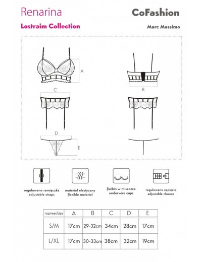Кружевной комплект с поясом для чулок MARC MASSIMO CF 90522 RENARINA KOMPLET, Цвет: черный, Размеры: L/XL, изображение 5