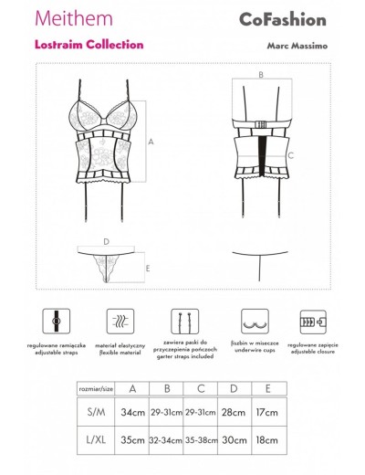 Кружевной корсет с трусиками MARC MASSIMO CF 90523 MEITHEM GORSET, Цвет: черный, Размеры: L/XL, изображение 5