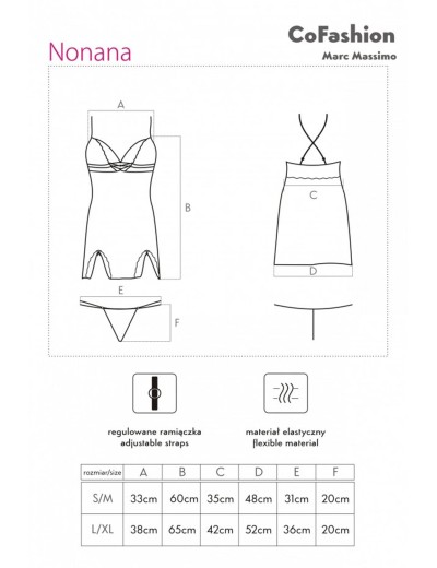 Соблазнительная сорочка MARC MASSIMO CF 90573 NONANA KOSZULA, Цвет: черный, Размеры: L/XL, изображение 5