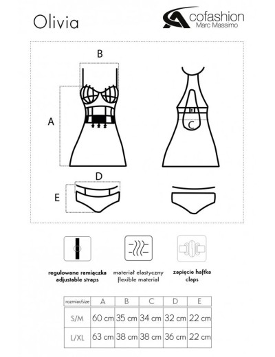 Соблазнительная сорочка MARC MASSIMO CF 99645 OLIVIA KOSZULA, Цвет: черный, Размеры: S/M, изображение 5