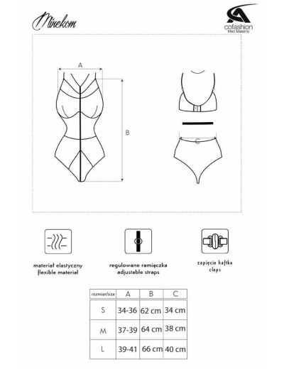 Сексуальное боди MARC MASSIMO CF XG072 MINEKOM BODY, Цвет: черный, Размеры: S, изображение 5