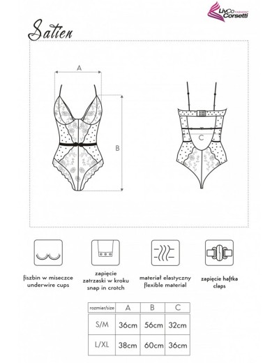 Черное боди MARC MASSIMO LC 90553 SATIEN BODY, Цвет: черный, Размеры: L/XL, изображение 7