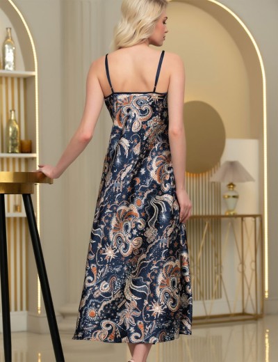 Длинная атласная сорочка Mia-Amore ZODIAC 7285, Цвет: темно-синий, Размеры: S, изображение 2 Длинная атласная сорочка Mia-Amore ZODIAC 7285, Цвет: темно-синий, Размеры: S, изображение 2