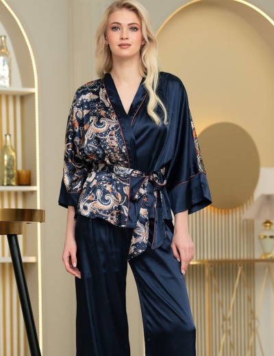 Атласный комплект тройка Mia-Amore ZODIAC 7286, Цвет: темно-синий, Размеры: S, изображение 4 Атласный комплект тройка Mia-Amore ZODIAC 7286, Цвет: темно-синий, Размеры: S, изображение 4