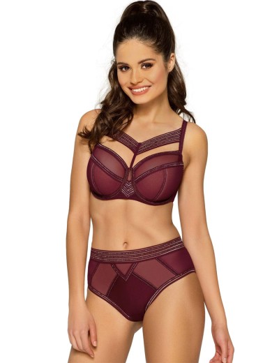 Бюстгальтер полумягкий Novika LOU LOU WINE 02 PU, Цвет: бургундское вино, Размеры: 80E, изображение 5