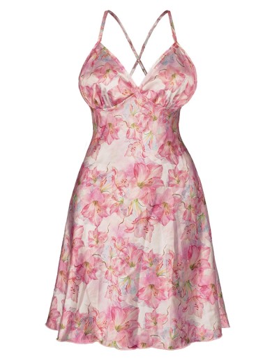 Сорочка с цветочным узором Anais MIYU CHEMISE, Цвет: розовый, Размеры: S/M, изображение 3