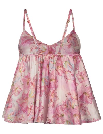 Атласный топ с цветочным узором Anais MIYU CIRCLE TOP, Цвет: розовый, Размеры: S/M, изображение 4