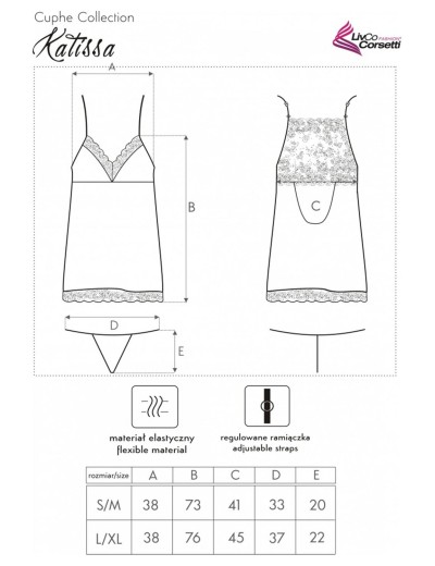 Атласная сорочка с кружевом LIVIA CORSETTI LC 90597 KATISSA KOSZULA, Цвет: пудровый, Размеры: S/M, изображение 6