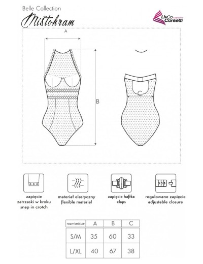 Соблазнительное боди LIVIA CORSETTI LC 90610 MISTOHRAM BODY, Цвет: бежевый, Размеры: L/XL, изображение 5