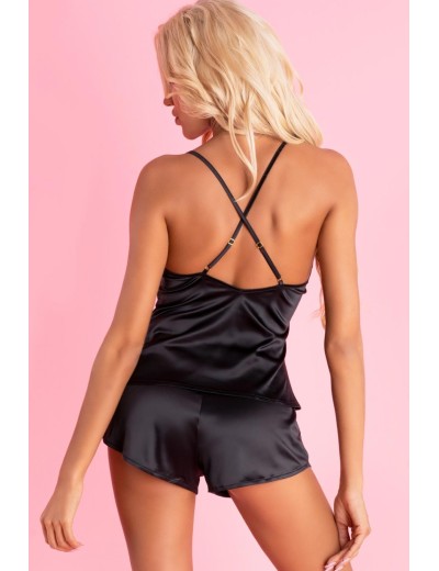 Атласная пижама с шортами LIVIA CORSETTI LC 90567 MIRAAZE KOMPLET BLACK, Цвет: черный, Размеры: L/XL, изображение 2