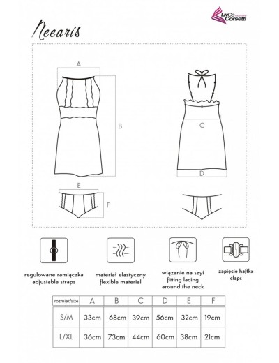 Полупрозрачная сорочка LIVIA CORSETTI LC 90582 NEEARIS KOSZULA, Цвет: черный, Размеры: S/M, изображение 6