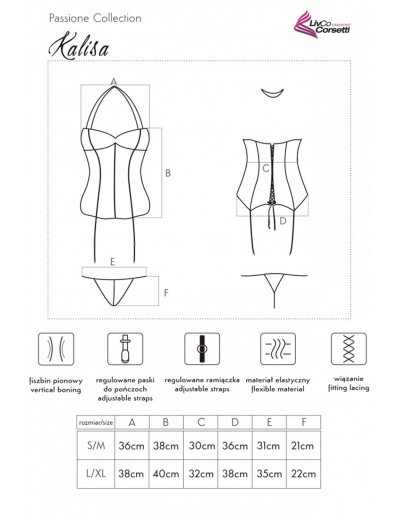 Корсет с пажами для чулок LIVIA CORSETTI LC 90586 KALISA GORSET, Цвет: черный, Размеры: L/XL, изображение 4