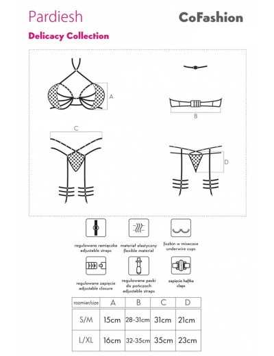 Сексуальный комплект со стразами LIVIA CORSETTI CF 90578 PARDIESH KOMPLET, Цвет: черный, Размеры: L/XL, изображение 6