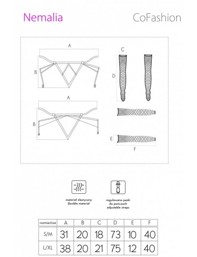 Комплект из перчаток, пояса и чулок LIVIA CORSETTI CF 90589 NEMALIA KOMPLET, Цвет: черный, Размеры: S/M, изображение 6