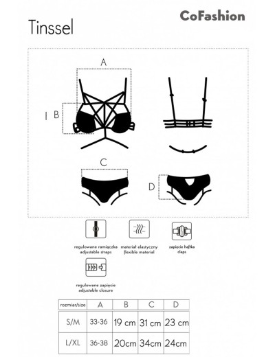 Соблазнительный комплект LIVIA CORSETTI CF 90688 TINSSEL KOMPLET, Цвет: черный, Размеры: L/XL, изображение 5