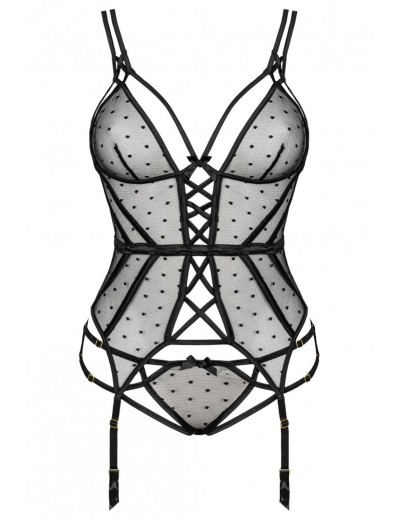 Полупрозрачный корсет + трусики LIVIA CORSETTI CF 90691 FORDEX GORSET, Цвет: черный, Размеры: L/XL, изображение 6