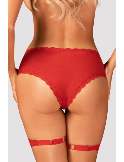 Сексуальные трусики с подвязками Obsessive BELOVYA GARTER PANTIES, Цвет: красный, Размеры: M/L, изображение 2