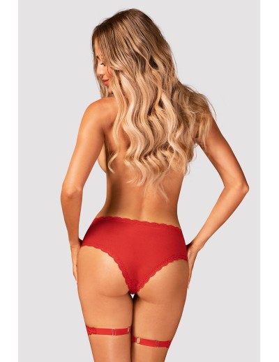 Сексуальные трусики с подвязками Obsessive BELOVYA GARTER PANTIES, Цвет: красный, Размеры: M/L, изображение 4