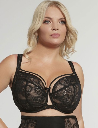 Мягкий бюстгальтер на большую грудь Kris Line VENICE soft full cup, Цвет: черный+бежевый, Размеры: 65G, изображение 3