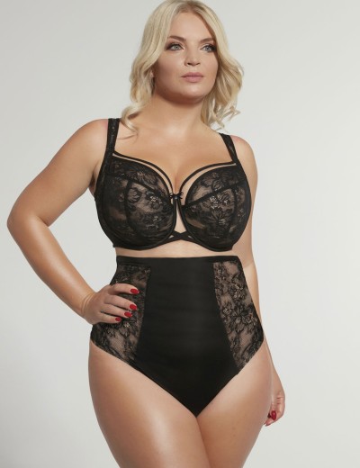 Женские трусы макси Kris Line VENICE figi maxi, Цвет: черный+бежевый, Размеры: L, изображение 3