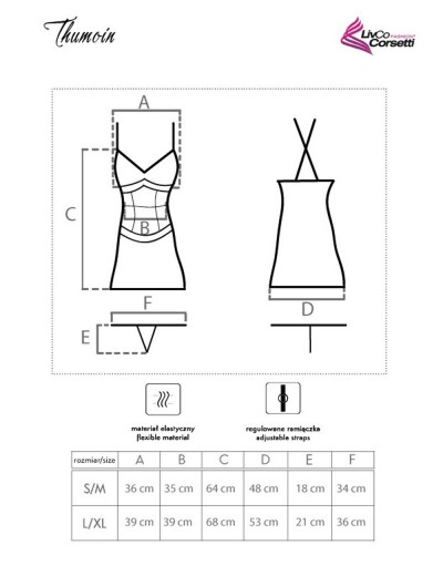 Соблазнительная сорочка LIVIA CORSETTI LC 90621 THUMOIN KOSZULA, Цвет: черный, Размеры: L/XL, изображение 5