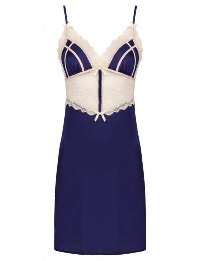 Сорочка из атласа с кружевом LIVIA CORSETTI LC 90624 VROMARIM KOSZULA, Цвет: темно-синий, Размеры: L/XL, изображение 5