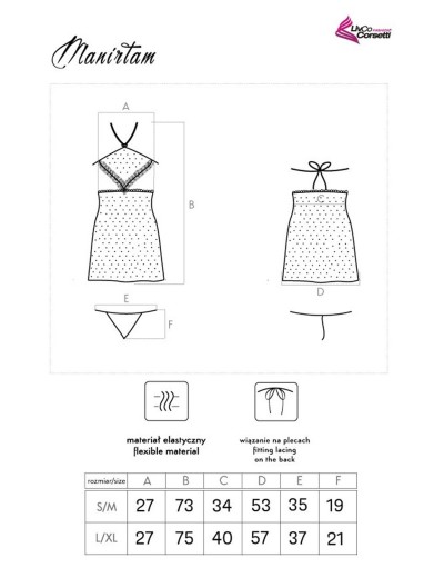 Соблазнительная сорочка LIVIA CORSETTI LC 90626 MANIRTAM KOSZULA, Цвет: черный, Размеры: S/M, изображение 5