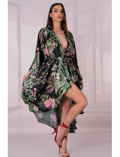 Халат с широкими рукавами LIVIA CORSETTI LC 90657 ATENNA SZLAFROK, Цвет: черный, Размеры: S/M/L, изображение 3