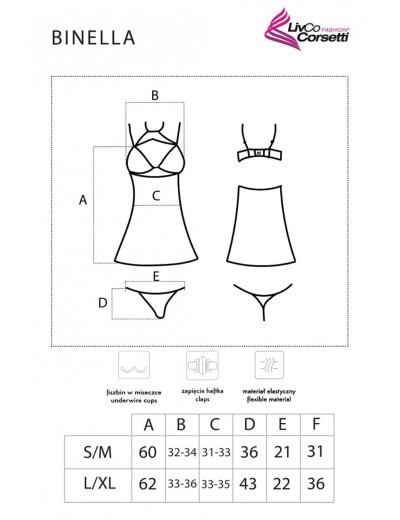 Сексуальная сорочка LIVIA CORSETTI LC 90697 BINELLA KOSZULA, Цвет: черный, Размеры: L/XL, изображение 5