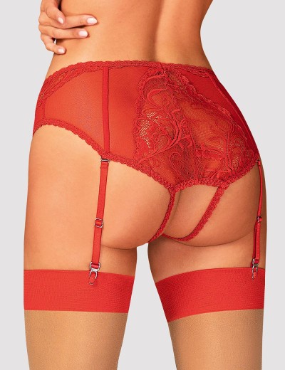 Сексуальные трусики с подвязками Obsessive DAGMARIE GARTER PANTIES, Цвет: красный, Размеры: XS/S, изображение 2