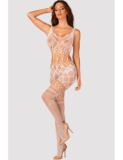 Боди-комбинезон ажурный Obsessive G 330 BODYSTOCKING, Цвет: белый, Размеры: XL/2XL, изображение 3