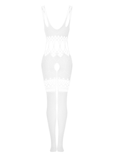 Боди-комбинезон ажурный Obsessive G 330 BODYSTOCKING, Цвет: белый, Размеры: XL/2XL, изображение 6