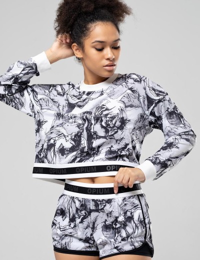 Спортивный кроп-топ Opium MF-96, Цвет: серый, Размеры: L, изображение 3