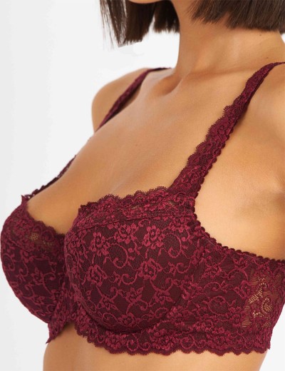 Бюстгальтер балконет Simona M 608 бордо, Цвет: бордо, Размеры: 80C, изображение 6