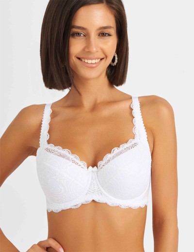 Бюстгальтер на сшивном поролоне Simona M 802/24 белый, Цвет: белый, Размеры: 95E, изображение 3