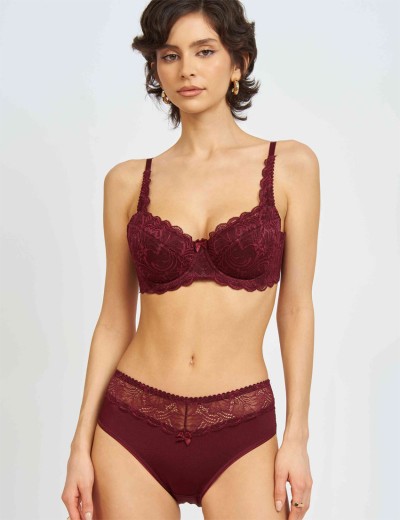 Бюстгальтер на сшивном поролоне Simona M 802/24 бордовый, Цвет: бордо, Размеры: 85F, изображение 6