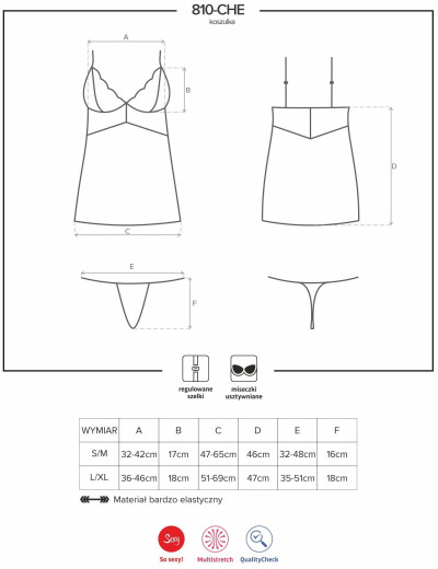 Сексуальная сорочка Obsessive 810 CHEMISE черный, Цвет: черный, Размеры: S/M, изображение 5 Сексуальная сорочка Obsessive 810 CHEMISE черный, Цвет: черный, Размеры: S/M, изображение 5